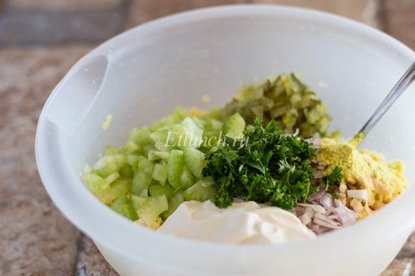 веганский яичный салат приготовление